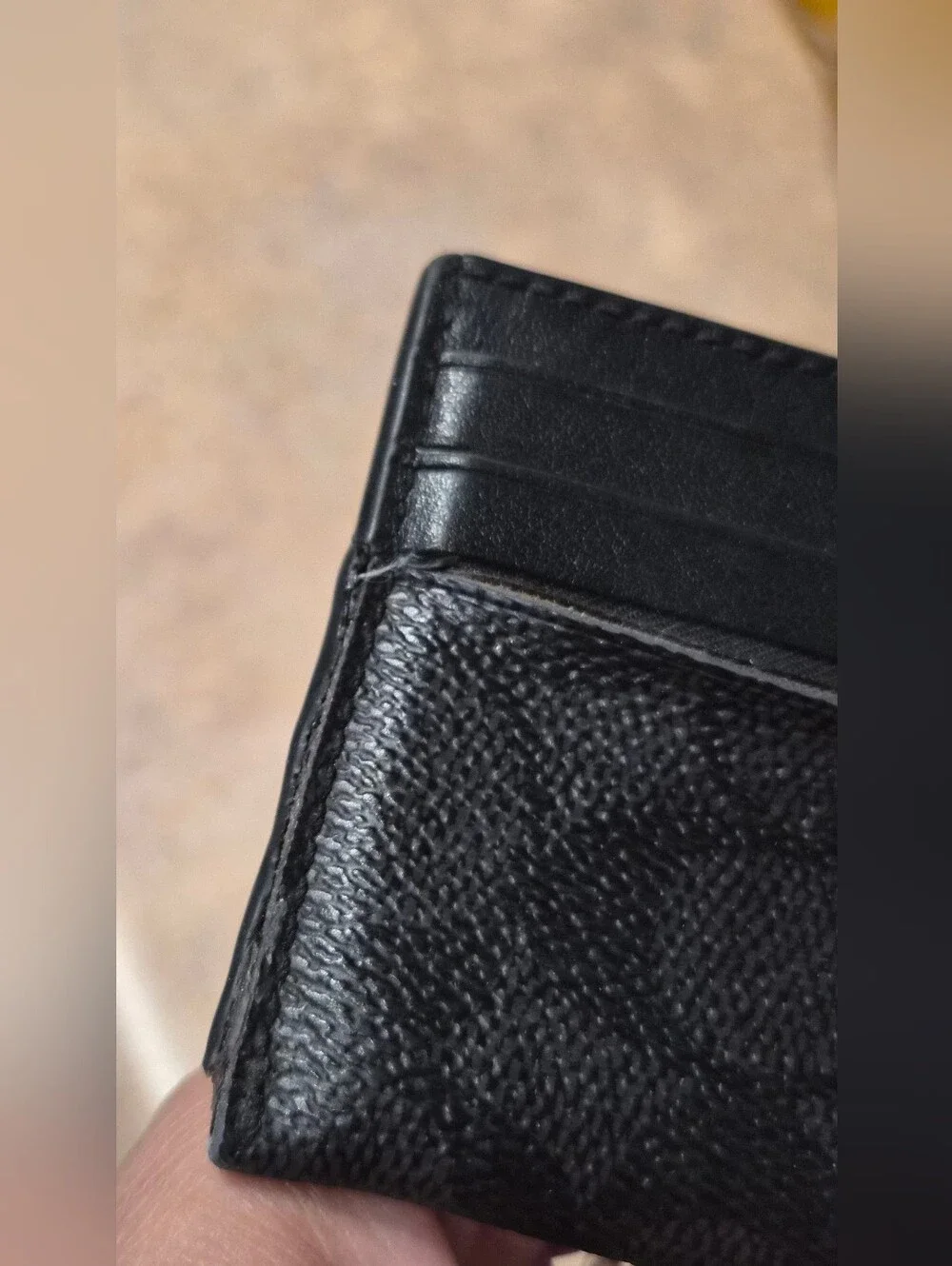 Coach Black Signature Canvas & Leather Slim Card Holder